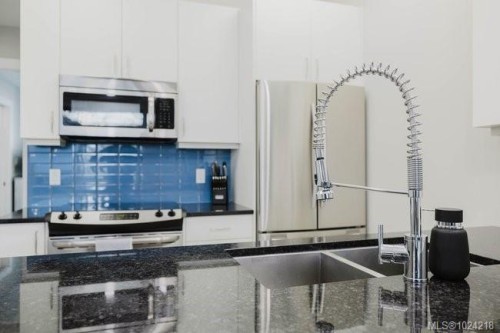 201-606 Speed Ave, Victoria, BC - Indoor Photo Showing Kitchen With Double Sink With Upgraded Kitchen
