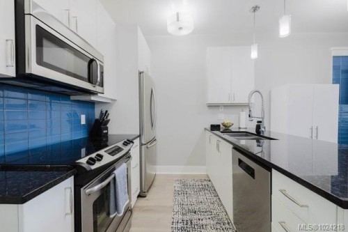 201-606 Speed Ave, Victoria, BC - Indoor Photo Showing Kitchen With Stainless Steel Kitchen With Double Sink With Upgraded Kitchen