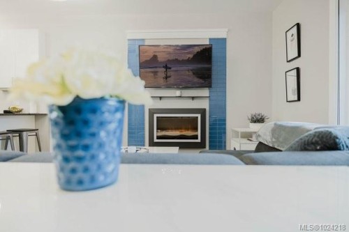 201-606 Speed Ave, Victoria, BC - Indoor Photo Showing Living Room With Fireplace