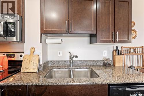 1501 320 5Th Avenue N, Saskatoon, SK - Indoor Photo Showing Kitchen With Double Sink With Upgraded Kitchen