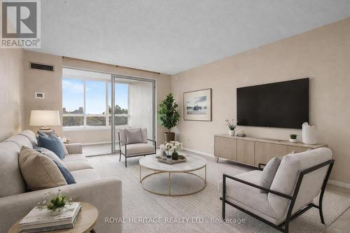 Virtually staged Living room - 509 - 30 Thunder Grove, Toronto, ON - Indoor Photo Showing Living Room