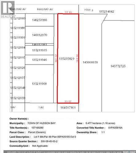 F Railway Avenue, Hudson Bay, SK 