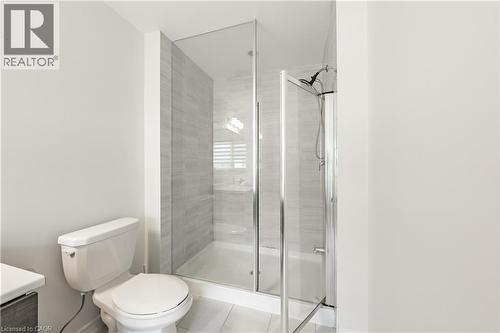 Bathroom with vanity, a stall shower, and light tile patterned floors - 391 Athabasca Common, Oakville, ON - Indoor Photo Showing Bathroom
