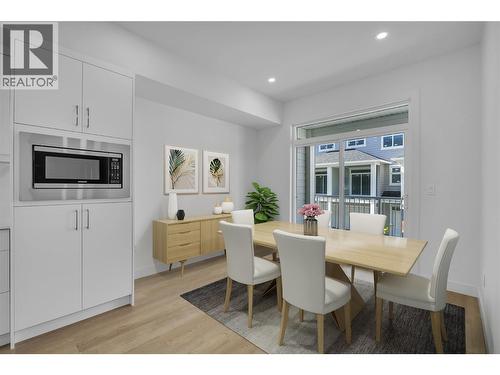 Photos are staged to show possibilities. - 5300 Main Street Unit# 121, Kelowna, BC - Indoor Photo Showing Dining Room