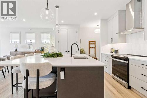 155 Sage Meadows View Nw, Calgary, AB - Indoor Photo Showing Kitchen With Double Sink With Upgraded Kitchen