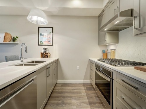 503-741 Travino Lane, Saanich, BC - Indoor Photo Showing Kitchen With Double Sink With Upgraded Kitchen