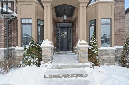 Doorway to property with brick siding - 263 Chestnut Ridge, Waterloo, ON - Outdoor With Facade