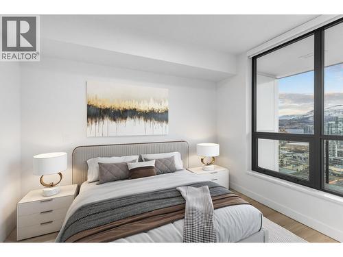 Virtually staged - 1488 Bertram Street Unit# 2808, Kelowna, BC - Indoor Photo Showing Bedroom