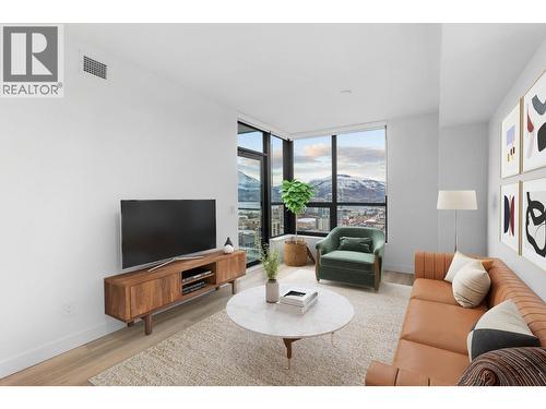 Virtually staged - 1488 Bertram Street Unit# 2808, Kelowna, BC - Indoor Photo Showing Living Room