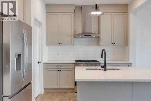 1379 Bayview Crescent Sw, Airdrie, AB - Indoor Photo Showing Kitchen With Upgraded Kitchen