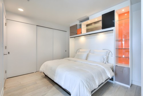 Den - 1706-1288 Av. Des Canadiens-De-Montréal, Montréal (Ville-Marie), QC - Indoor Photo Showing Bedroom