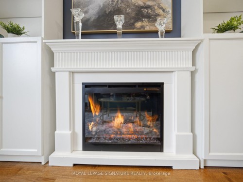 205 Prince Edward Drive S, Toronto, ON - Indoor Photo Showing Living Room With Fireplace