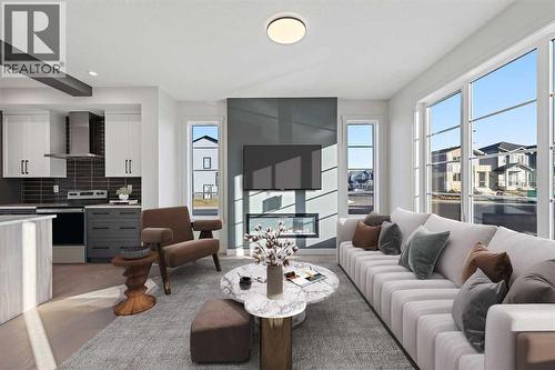 299 Waterford Heights, Chestermere, AB - Indoor Photo Showing Living Room