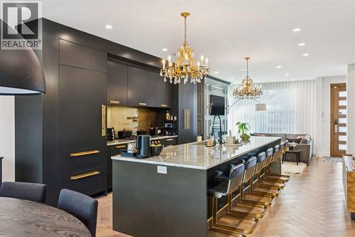 MASSIVE QUARTZITE WATERFAL ISLAND - 3813 1A Street Sw, Calgary, AB - Indoor