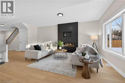 45B Howard Street, Hagersville, ON - Indoor Photo Showing Living Room With Fireplace