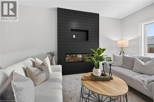 45B Howard Street, Hagersville, ON - Indoor Photo Showing Living Room With Fireplace