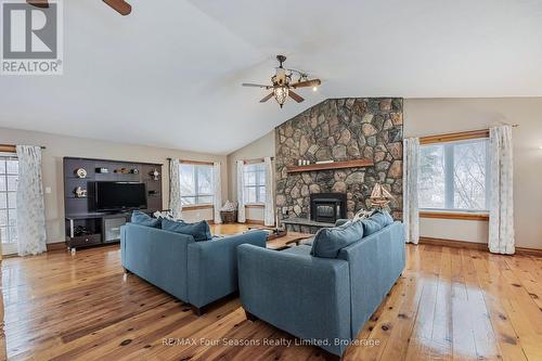 Upper Floor - Family Room with Cozy Fireplace - 3 Sydenham Trail E, Clearview, ON - Indoor Photo Showing Living Room With Fireplace