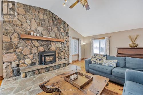Upper Floor - Family Room with Cozy Fireplace - 3 Sydenham Trail E, Clearview, ON - Indoor Photo Showing Living Room With Fireplace
