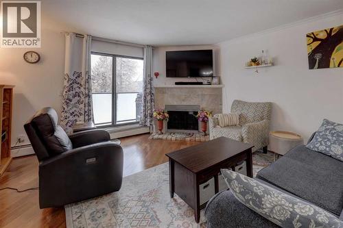 101, 1821 17A Street Sw, Calgary, AB - Indoor Photo Showing Living Room With Fireplace