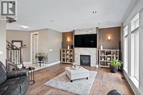 225 Elsworth, Lasalle, ON - Indoor Photo Showing Living Room With Fireplace