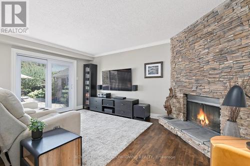 25 Hillside Drive, Halton Hills, ON - Indoor Photo Showing Living Room With Fireplace