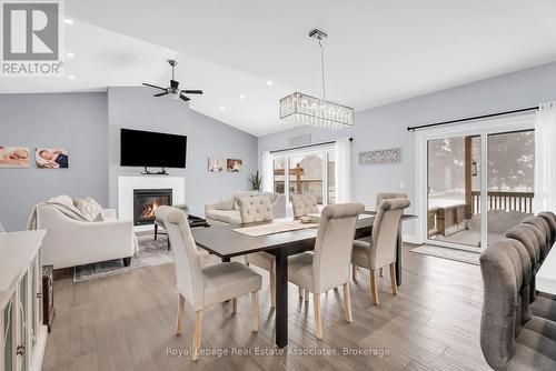 706183 County Rd 21, Mulmur, ON - Indoor Photo Showing Dining Room With Fireplace
