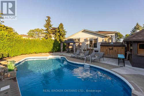 Backyard Retreat - 13 Pine Tree Crescent, Brampton, ON - Outdoor With In Ground Pool With Deck Patio Veranda With Backyard