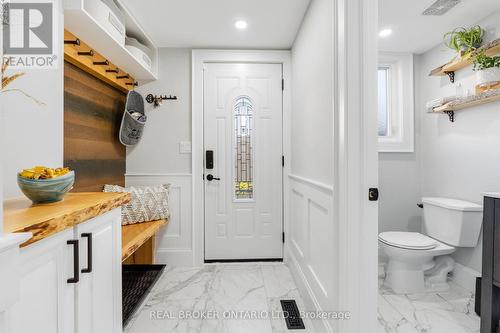 Side Entrance w Storage & Bench - 13 Pine Tree Crescent, Brampton, ON - Indoor Photo Showing Bathroom