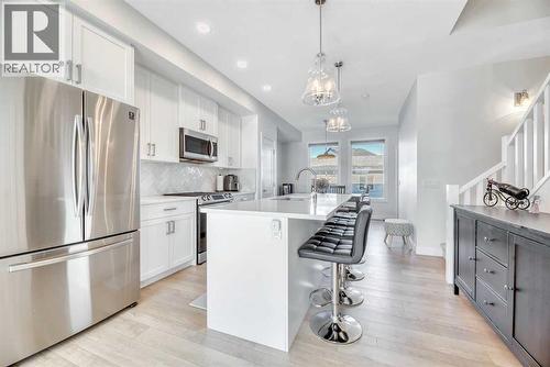 196 Wolf Hollow Park Se, Calgary, AB - Indoor Photo Showing Kitchen With Stainless Steel Kitchen With Upgraded Kitchen