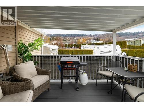 Covered private deck to enjoy the seasons - 8000 Highland Road Unit# 33, Vernon, BC 