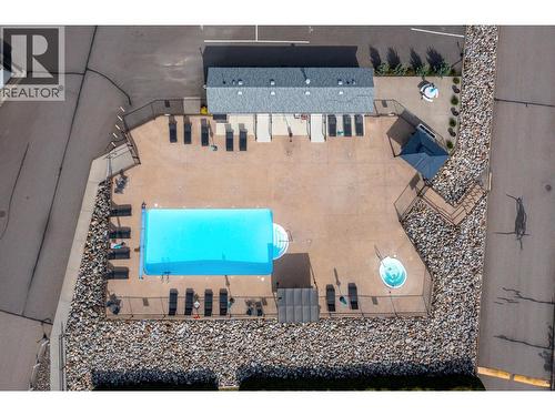 Aerial view of the community pool and hot tub - 8000 Highland Road Unit# 33, Vernon, BC 