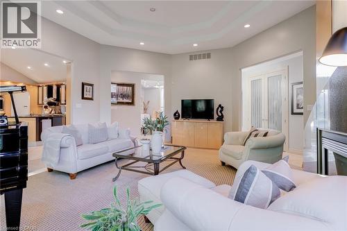 34 Harrington Place, Ancaster, ON - Indoor Photo Showing Living Room With Fireplace