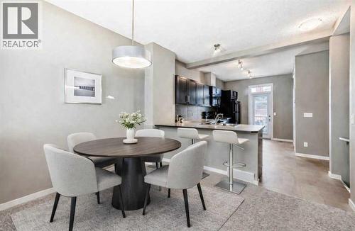 virtually staged - 236 New Brighton Row Se, Calgary, AB - Indoor Photo Showing Dining Room
