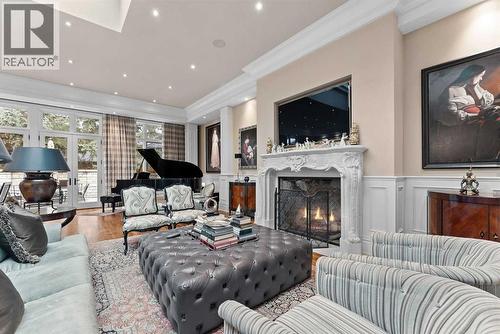 1020 Bel-Aire Drive, Calgary, AB - Indoor Photo Showing Living Room With Fireplace