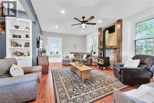 463 Concession 14 Road, Hagersville, ON - Indoor Photo Showing Living Room With Fireplace