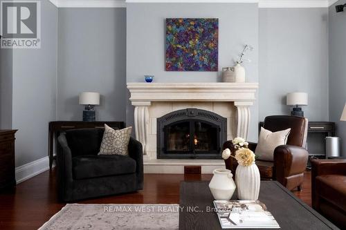 36 Sir Williams Lane, Toronto, ON - Indoor Photo Showing Living Room With Fireplace