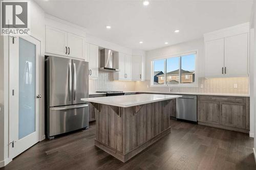 110 Wolf Creek Rise Se, Calgary, AB - Indoor Photo Showing Kitchen With Upgraded Kitchen