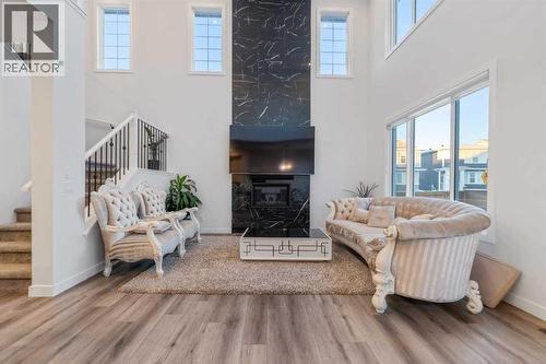 208 Dawson Circle, Chestermere, AB - Indoor With Fireplace