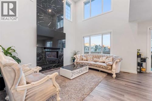 208 Dawson Circle, Chestermere, AB - Indoor With Fireplace