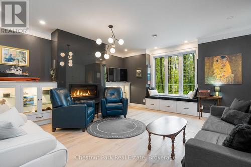 583724 Sideroad 60, Chatsworth, ON - Indoor Photo Showing Living Room With Fireplace