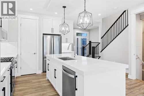 60 Bridges Drive, Langdon, AB - Indoor Photo Showing Kitchen With Upgraded Kitchen