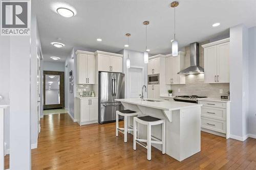 184 Masters Rise Se, Calgary, AB - Indoor Photo Showing Kitchen With Stainless Steel Kitchen With Upgraded Kitchen