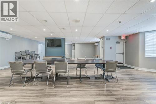 Dining space with recessed lighting, a drop ceiling, and light wood-style floors - 3845 Lakeshore Boulevard W Unit# 804, Etobicoke, ON - Indoor Photo Showing Dining Room