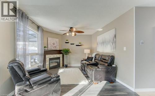 23 Michelle Court, Kitchener, ON - Indoor Photo Showing Living Room With Fireplace