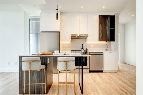 Kitchen - 3912-435 Boul. René-Lévesque O., Montréal (Ville-Marie), QC - Indoor Photo Showing Kitchen With Stainless Steel Kitchen With Upgraded Kitchen
