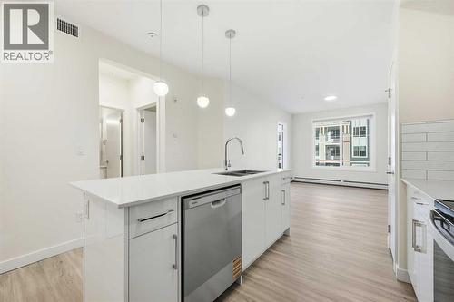 2221, 15 Skyview Point Crescent Ne, Calgary, AB - Indoor Photo Showing Kitchen With Double Sink With Upgraded Kitchen