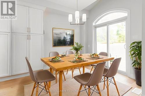 Raised ceiling walkout from dining area - 34 Coldbrook Drive, Cavan Monaghan (Millbrook Village), ON - Indoor Photo Showing Dining Room