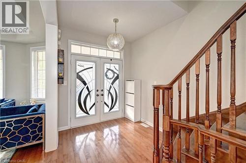 Entryway with hardwood / wood-style flooring, french doors, and stairs - 32 Weir Street, Cambridge, ON - Indoor Photo Showing Other Room