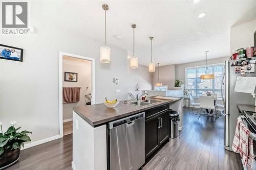 656 Copperpond Boulevard Se, Calgary, AB - Indoor Photo Showing Kitchen With Double Sink With Upgraded Kitchen