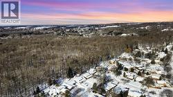 Aerial view at dusk of a residential view and a wooded view - 